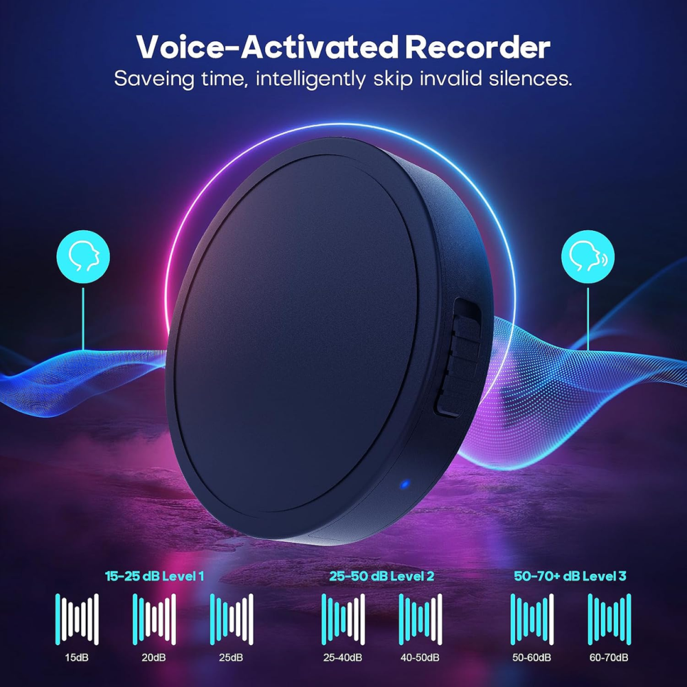 Диктофон Elasound 132 ГБ, до 9800 ч записей, тройное AI шумоподавление DSP 4.0, 100 ч автономности, USB-C, MP3 Киев - изображение 5