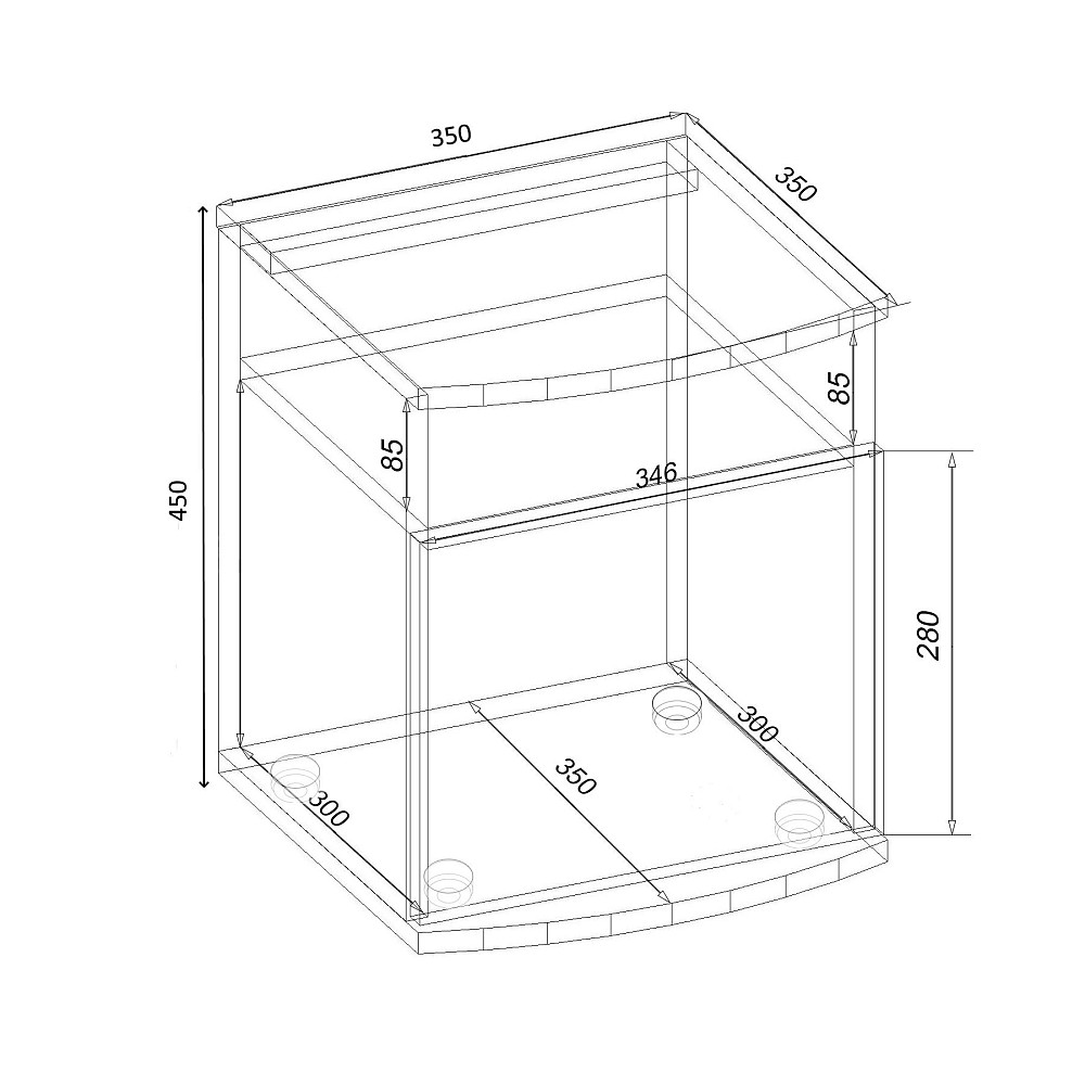 Тумба приліжкова V-2, Білий, 350/350/450 Львів - фото 3