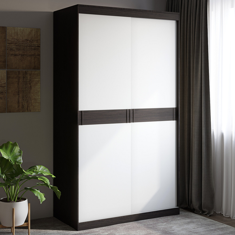 Шкаф-купе Эверест Соната 1200 двухдверный 120х60х217 венге темный+белый (DTM-2391) Львов - изображение 1