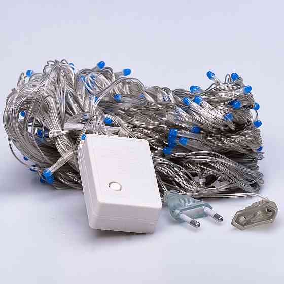 Гірлянда-штора 3х2 м, 144 LED, синя, мідний провід Київ