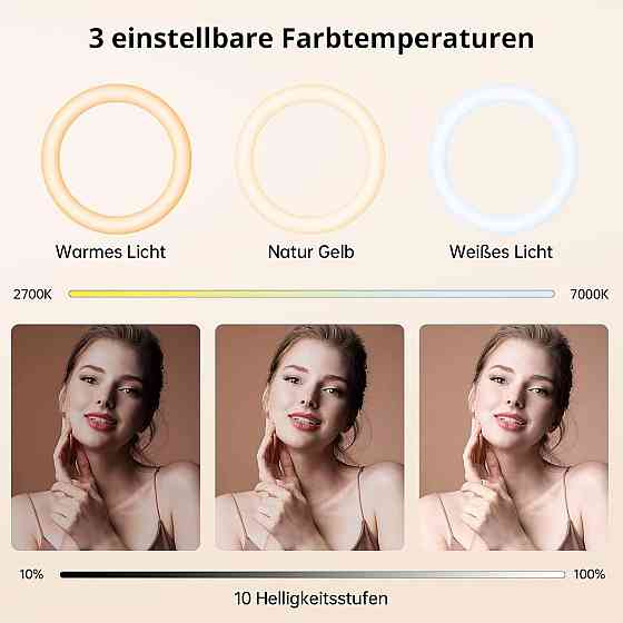 Кільцева селфі-лампа з висувним штативом триногою 160 см, тримачем телефону, Bluetooth пультом, LED-лампа для стримінгу фото/відео Київ