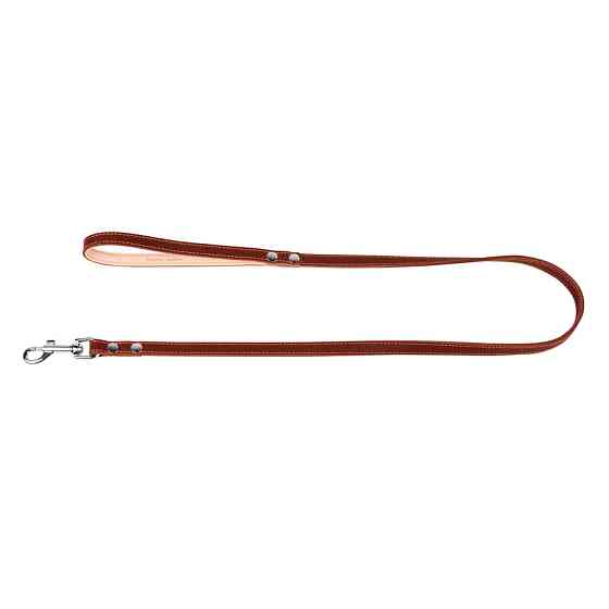 Повідець "CoLLaR" подвійний з прошивкою (ширина 16мм, довжина 122см) коричневий Коломыя