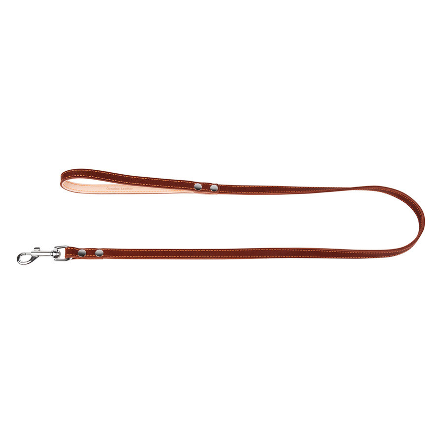 Повідець "CoLLaR" подвійний з прошивкою (ширина 16мм, довжина 122см) коричневий Коломыя - изображение 2