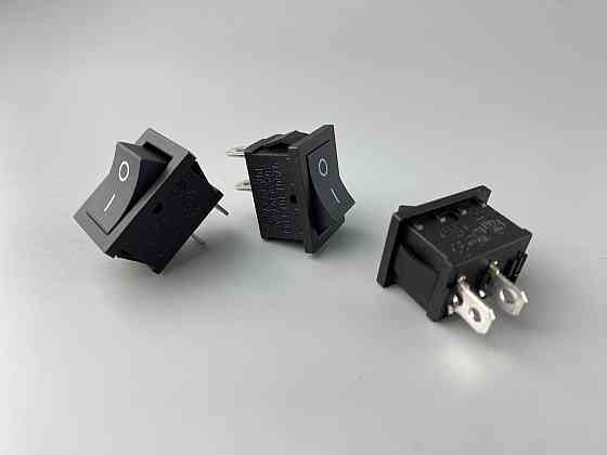 Перемикач клавішний чорний,15 мм 21 мм, 2 ніжки Мукачево