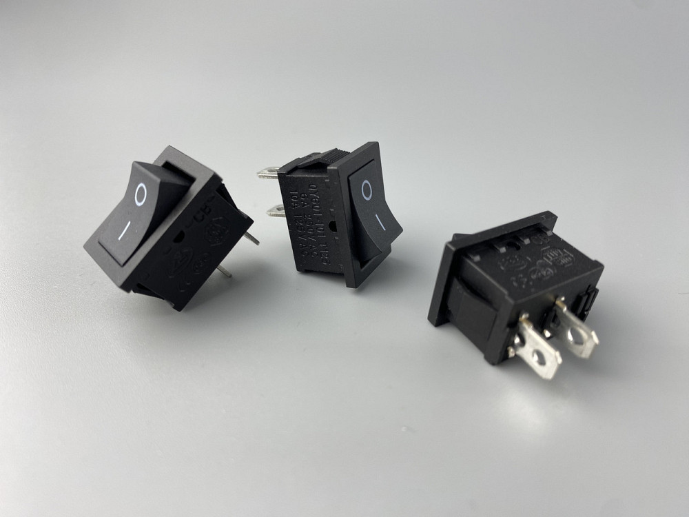 Перемикач клавішний чорний,15 мм 21 мм, 2 ніжки Мукачево - фото 2