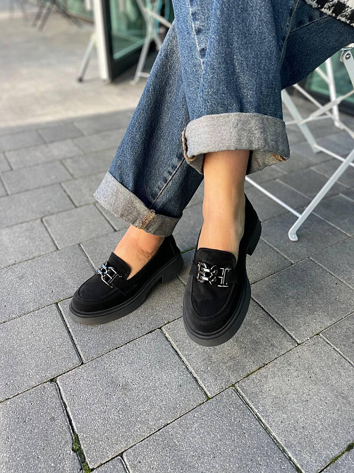 Arcoboletto Туфлі жіночі Arcoboletto 907 чорні (весна-осінь, замша натуральна) (5436) Коломия - фото 2