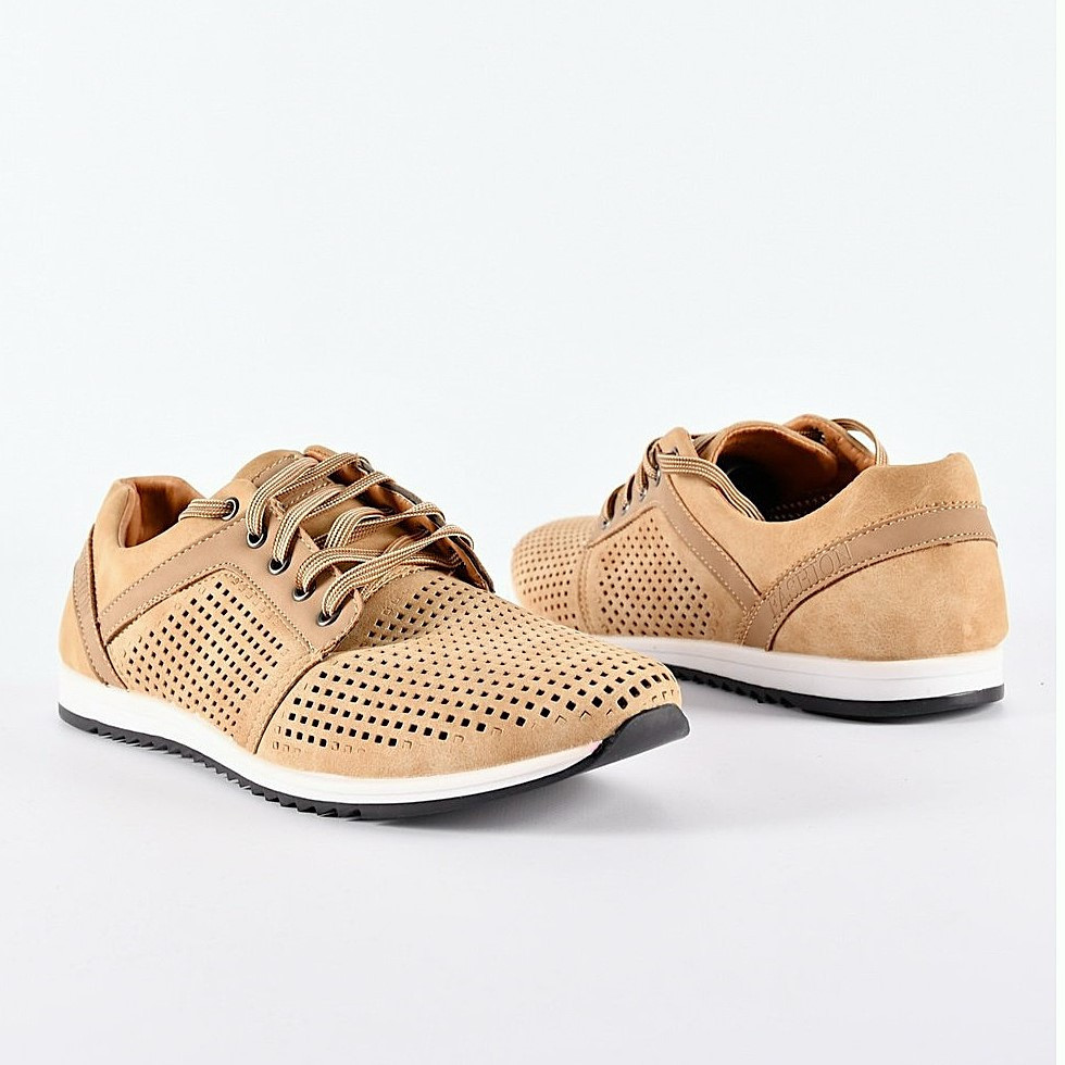 Чоловічі мокасини Літні Бежеві Кросівки Сіточка Коричневі Світлі (розміри: 40,41,42,43,44,45) - 201-4 Дніпро - фото 7