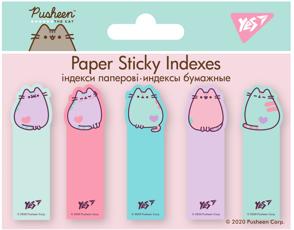 Індекси паперові "Yes" Pusheen 5*20 арк. 100 шт, 170252, шт Київ - фото 1