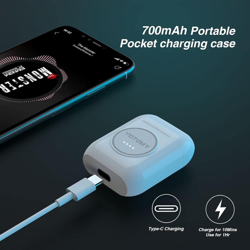 Bluetooth Навушники VOTOMY V21 TWS Bluetooth 5.0 Бездротові Навушники з Сенсорним Керуванням, 3D Стерео, IPX6, До 40 Годин Автоном Київ - фото 8