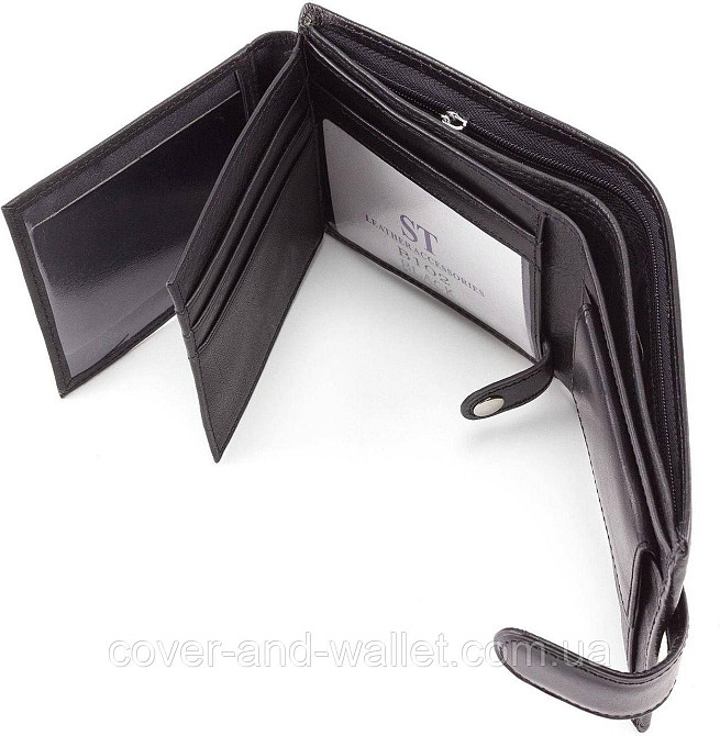 Шкіряний чоловічий портмоне з гладкої шкіри ST B 102 Leather Київ - фото 7