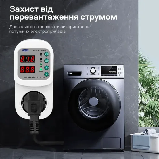 Реле контролю напруги та струму в розетку TOMZN TOSVA-16 EU 16A (51-00126) Киев