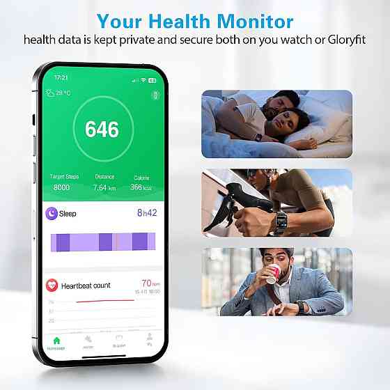 Смарт-часы Kedali Black (звонки, тонометр, пульсоксиметр) 1,85-дюймовые полные сенсорные часы для ответов/осуществления Киев