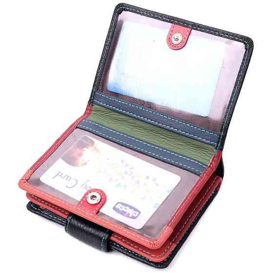 Вертикальный небольшой женский кошелек из натуральной кожи ST Leather 19436 Черный Киев