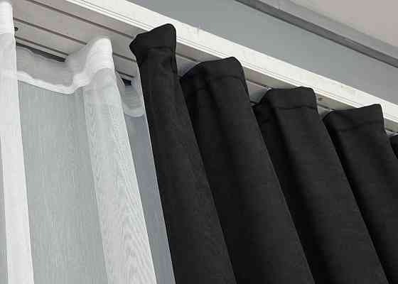 Шторная ткань микровелюр Petek YL цвет черный 2017ш Киев