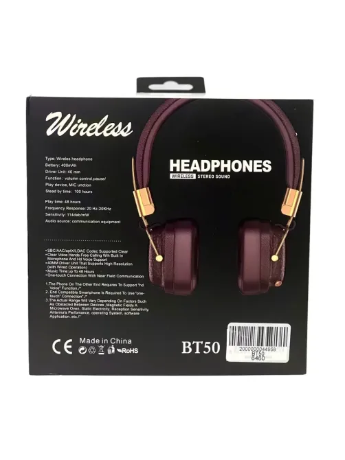 Навушники накладні Bluetooth BT50, з високоякісним звуком, бездротове підключення, до 20 годин роботи Одеса - фото 8