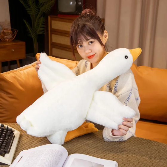 Мягкая плюшевая игрушка подушка Гусь (50-160см),90 см,Белый SBR Киев
