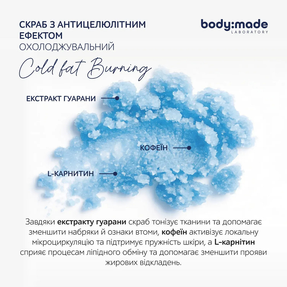 Скраб с антицеллюлитным эффектом охлаждающий BodyMade 300 г Киев - изображение 5