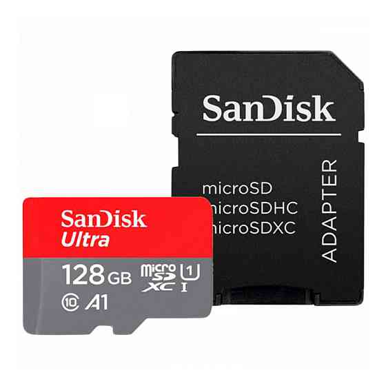 microSDXC (UHS-1) SanDisk Ultra 128Gb class 10 A1 (140Mb/s) (adapter SD) Київ