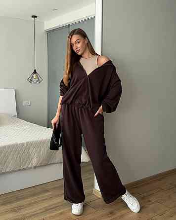 Женский прогулочный костюм двойка: кофта и штаны трехнить петля 100% хлопок Одесса