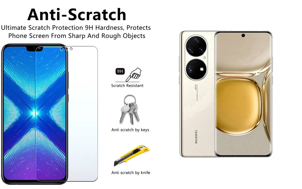Захисне скло NeoGlass для Huawei P50, P50 Pro – надпрозоре та стійке Київ - фото 1