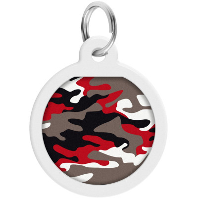 Адресник для тварин WAUDOG Smart ID з QR паспортом "Камо сірий", круг 25 мм (0625-0215) Вінниця - фото 1