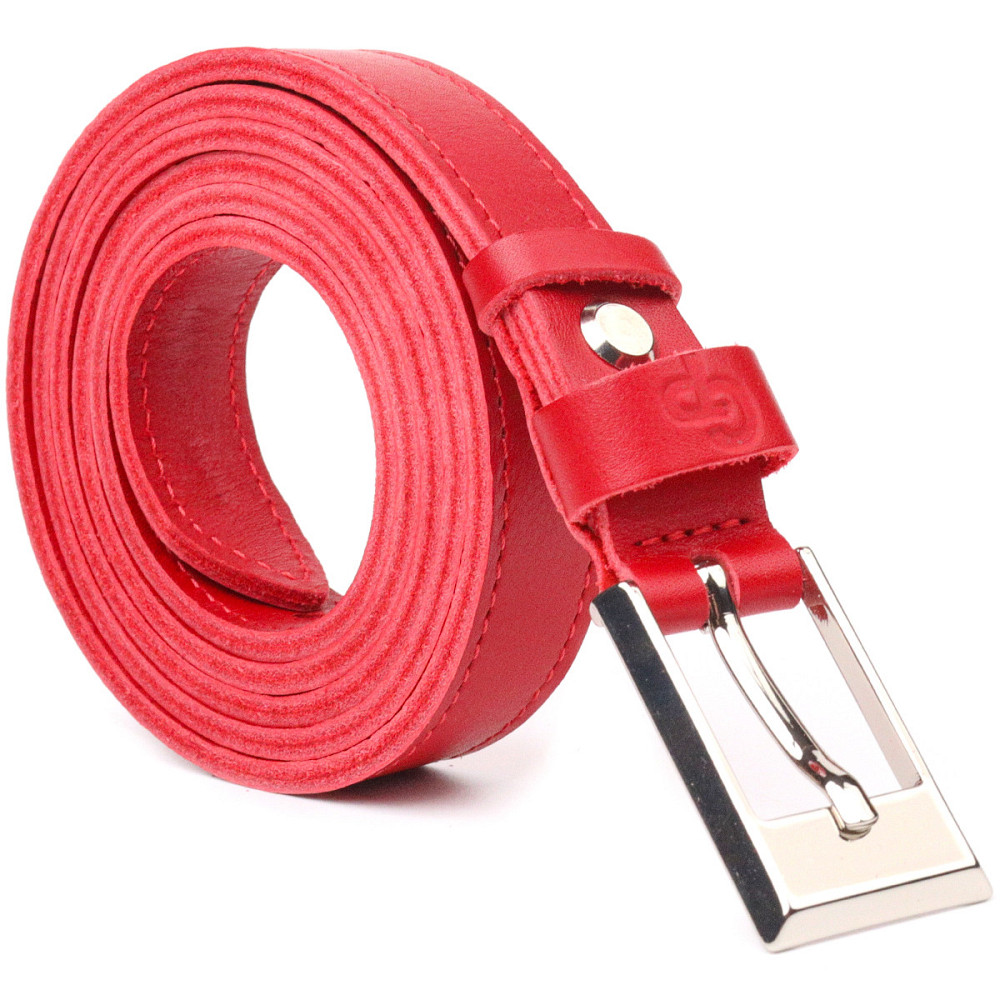 Качественный женский ремень из натуральной кожи Grande Pelle 21446 Красный Киев - изображение 2