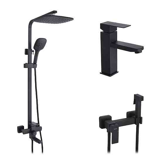 Набір 3 в 1 душова система Kroner Edelstahl Kubus-SCH063 + змішувач Edelstahl Kubus-SCH010 + змішувач Київ