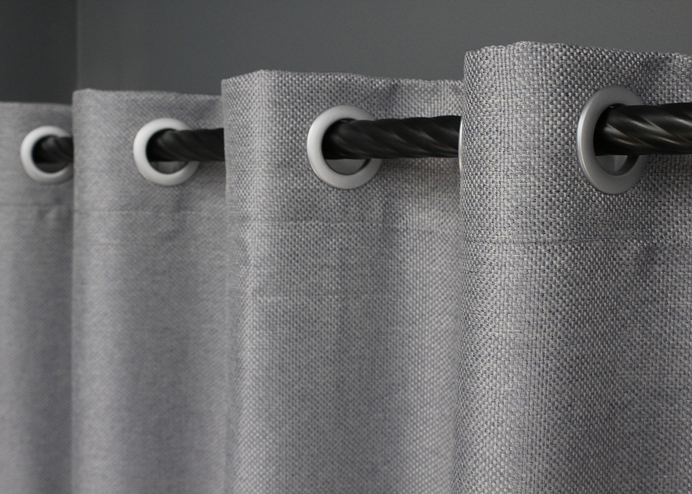 Комплект штор на люверсах VR-Textil Льон-блекаут 1397ш Сірий 150х250см 2 шт (37-0136) Київ - фото 8
