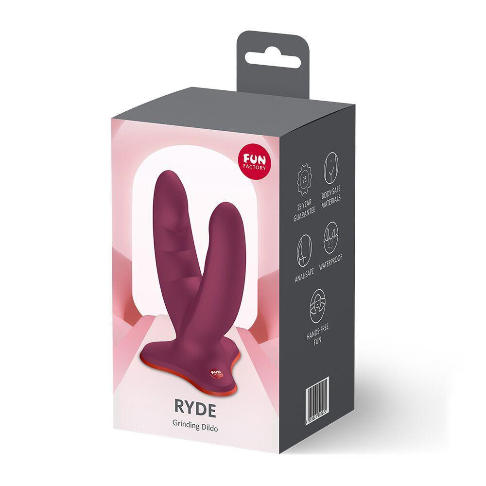 Двойной фаллоимитатор Fun Factory RYDE Wine Red, гибкие стволы, присоска Sex Aura Киев - изображение 7