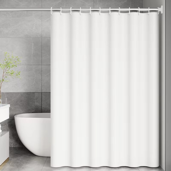 Шторка для ванної та душу з пластиковими гачками 180x180 см водовідштовхувальна штора з кільцями у ванну Кам'янець-Подільський