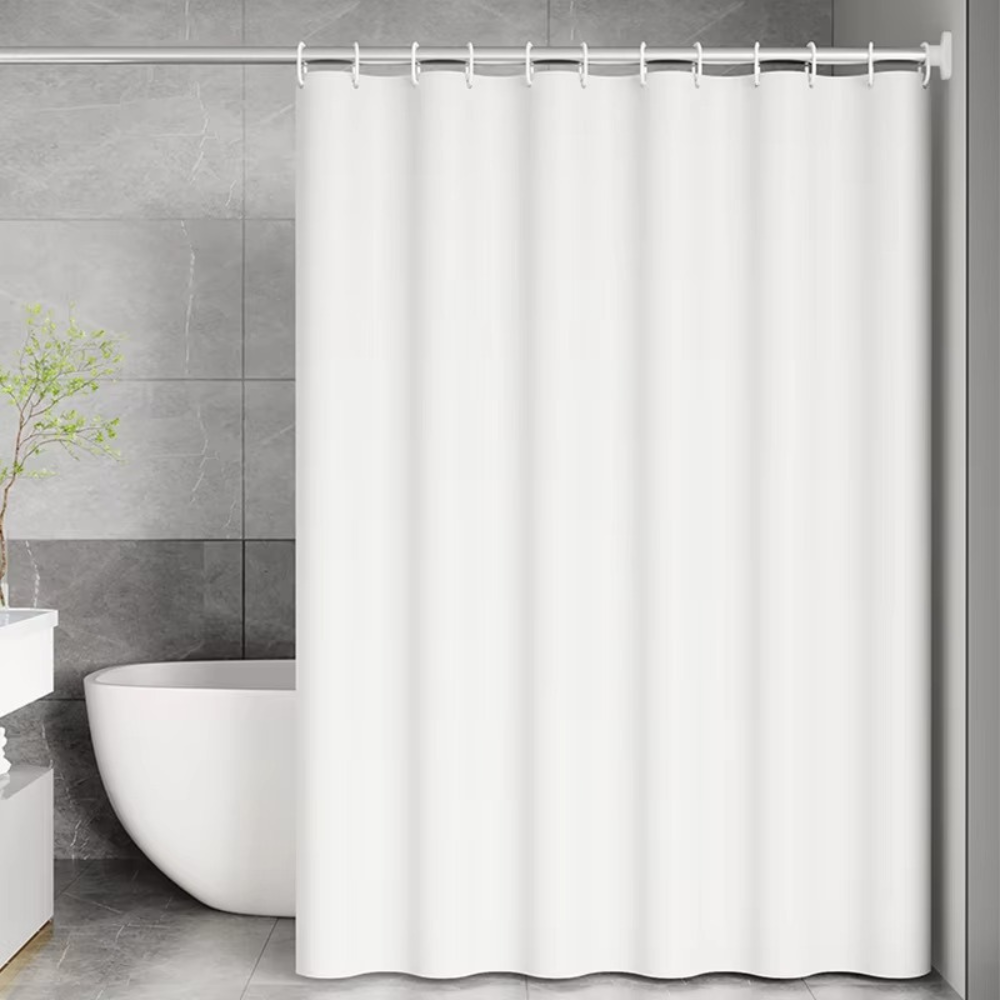 Шторка для ванной и душа с пластиковыми крючками 180x180 см водоотталкивающая штора с кольцами в ванную Каменец-Подольский - изображение 1
