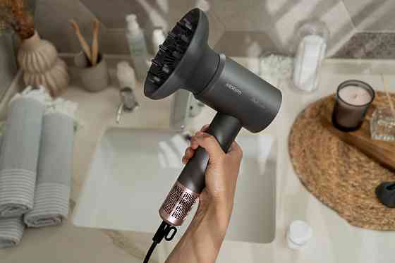 Фен ARDESTO Pink Touch, 1600Вт, 2 швидкості, 3темп.режими, іонізація, дифузор, магнітні насадки, сірий+рожевий Київ