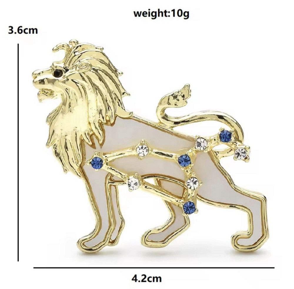 Брошка знак зодіаку "Лев" Золотистий Сміла - фото 6