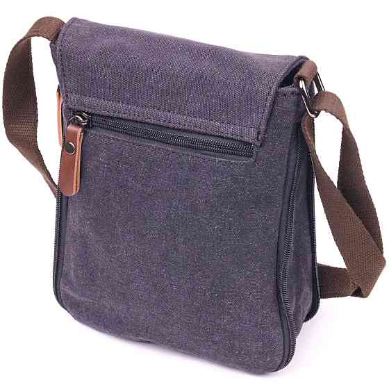 Вертикальная мужская сумка текстильная 21265 Vintage Черная Киев