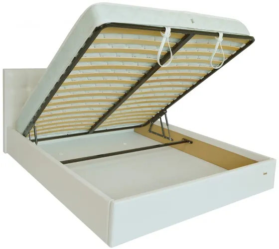 Кровать Chester New Comfort 140 х 190 см Лаки White С подъемным механизмом и нишей для белья Белый Киев