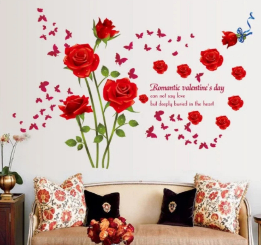 Наклейка декоративна Червоні троянди Київ - фото 8