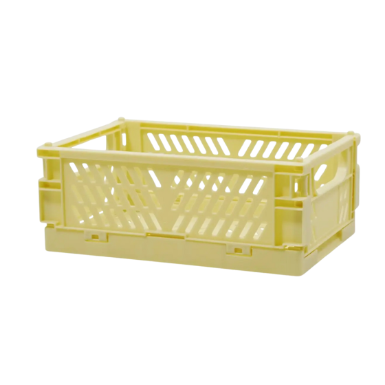 Пластиковий органайзер, складний кошик для зберігання, контейнер з ручками, 15×9.8×5.7см, колір бежевий Кам'янець-Подільський