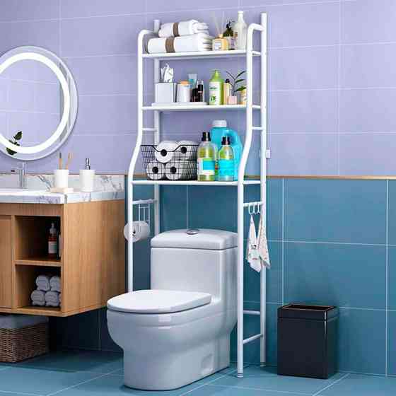 Стійка органайзер Toilet Rack на унітаз 50х26х160 см для ванної кімнати, 3 полиці, установка для під Київ