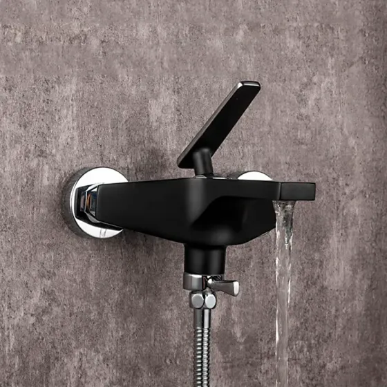 Змішувач для ванни з душовим гарнітуром Frap H57 F3257 чорний/хром Київ