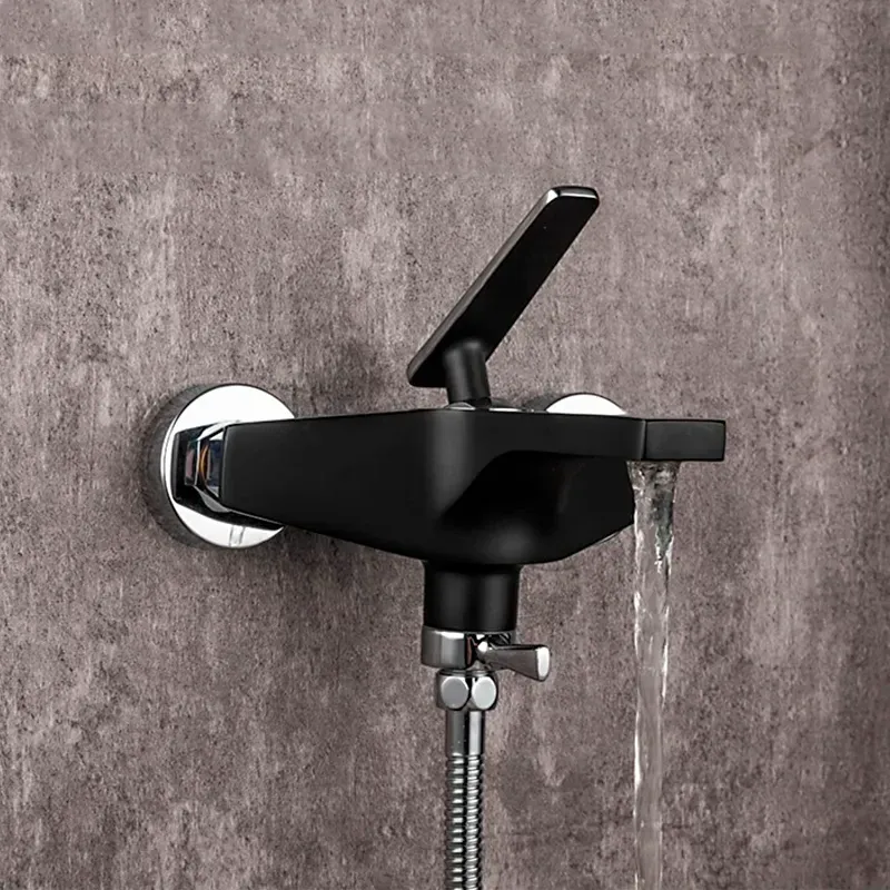 Смеситель для ванны с душевым гарнитуром Frap H57 F3257 черный/хром Киев - изображение 4