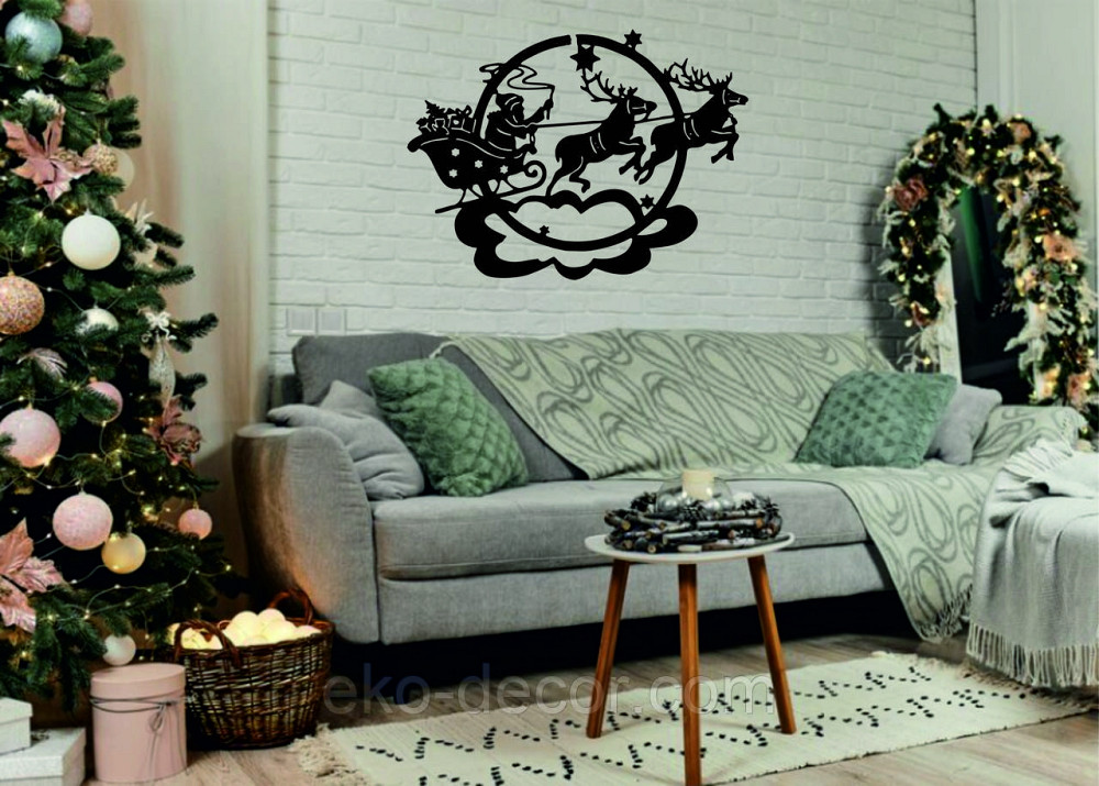 Декоративное настенное Панно «Новый год», Декор на стену 70*51 см, Чёрный Киев - изображение 4