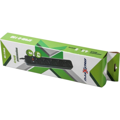 Сетевой фильтр питания Maxxter SPM5-G-15B чорний, 4.5 м кабель, 5 розеток (SPM5-G-15B) Винница - изображение 2