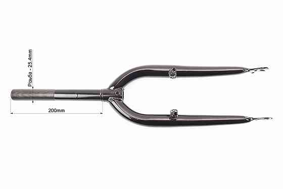 Вилка 20" з різьбою 1" (25,4мм), шток 200мм, V-brake, чорна Київ