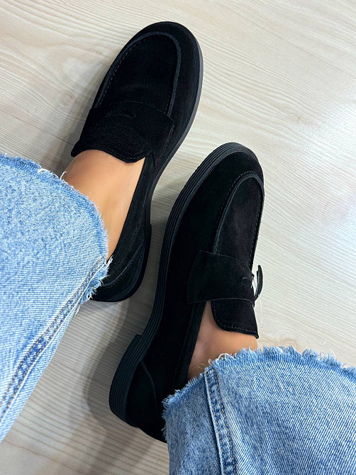 Туфли женские Hengji 588-3 замшевые лоферы черные, 40, 25 см Киев - изображение 13