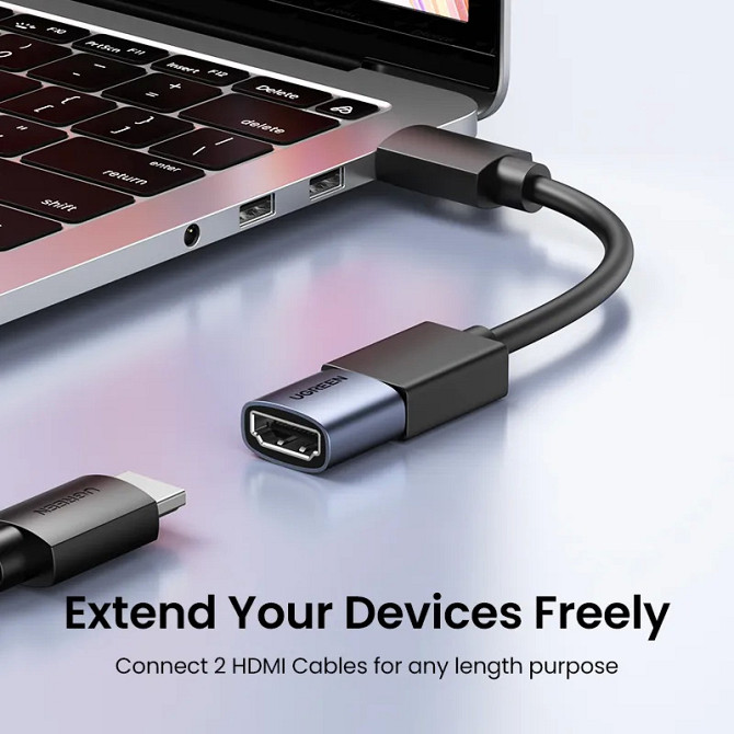 З'єднувач HDMI v2.1 UGreen HD159 90592 (Сірий) Николаев - изображение 4