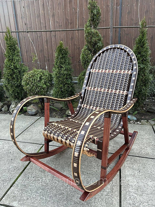 Крісло гойдалка плетена коричнева Київ - фото 8