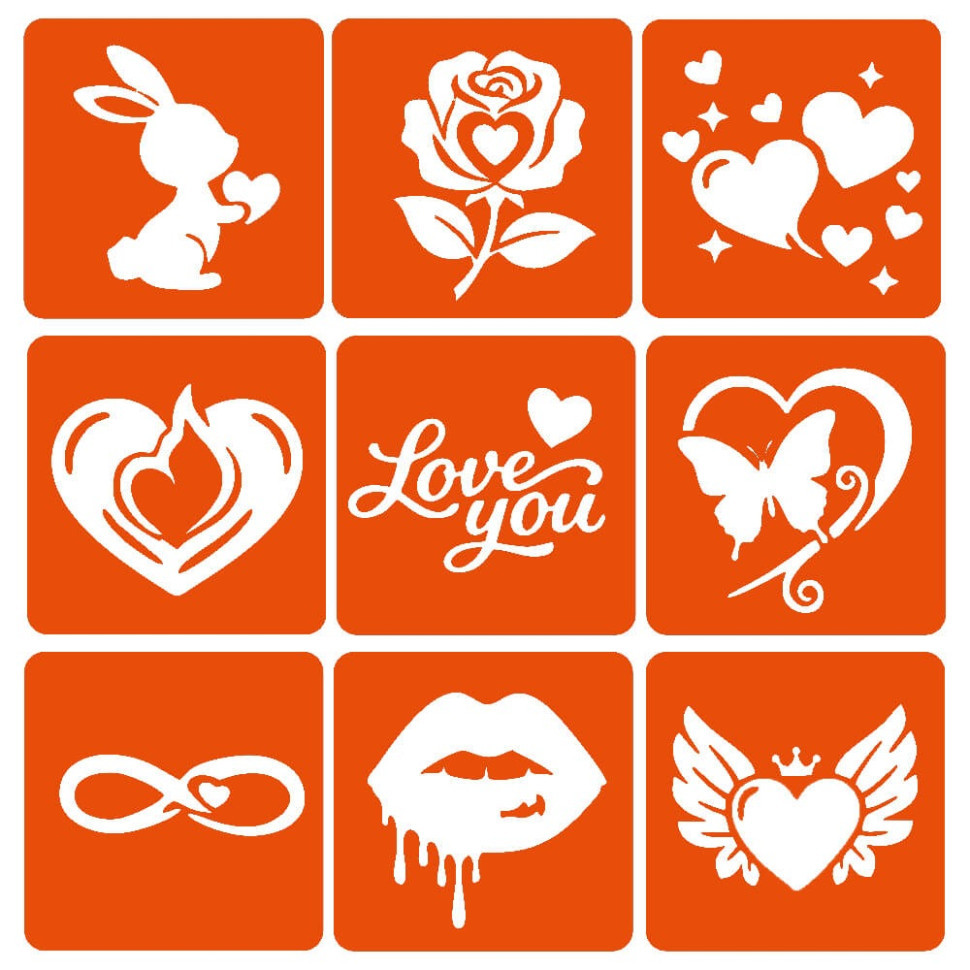 Набір хни з трафаретами для біо-тату №8 henna-set-08, 9 трафаретів Вінниця - фото 3