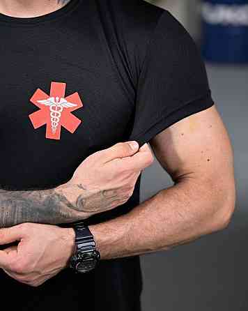 Тактична потовідвідна футболка Medic black РП7346 Київ