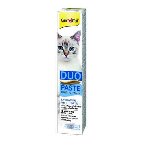 Паста GimCat DUO PASTE Multi-vitamin 12 vitamins with tuna для котів усіх порід 12 вітамінів та тунець 50г Київ