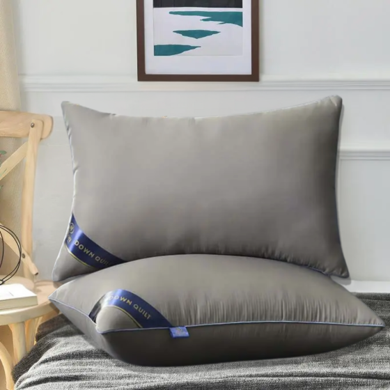 Подушка гипоаллергенная Hilton 74×48 см серая. Гостиничное качество для дома и гостиниц, 900 г,100% полиэстер Каменец-Подольский